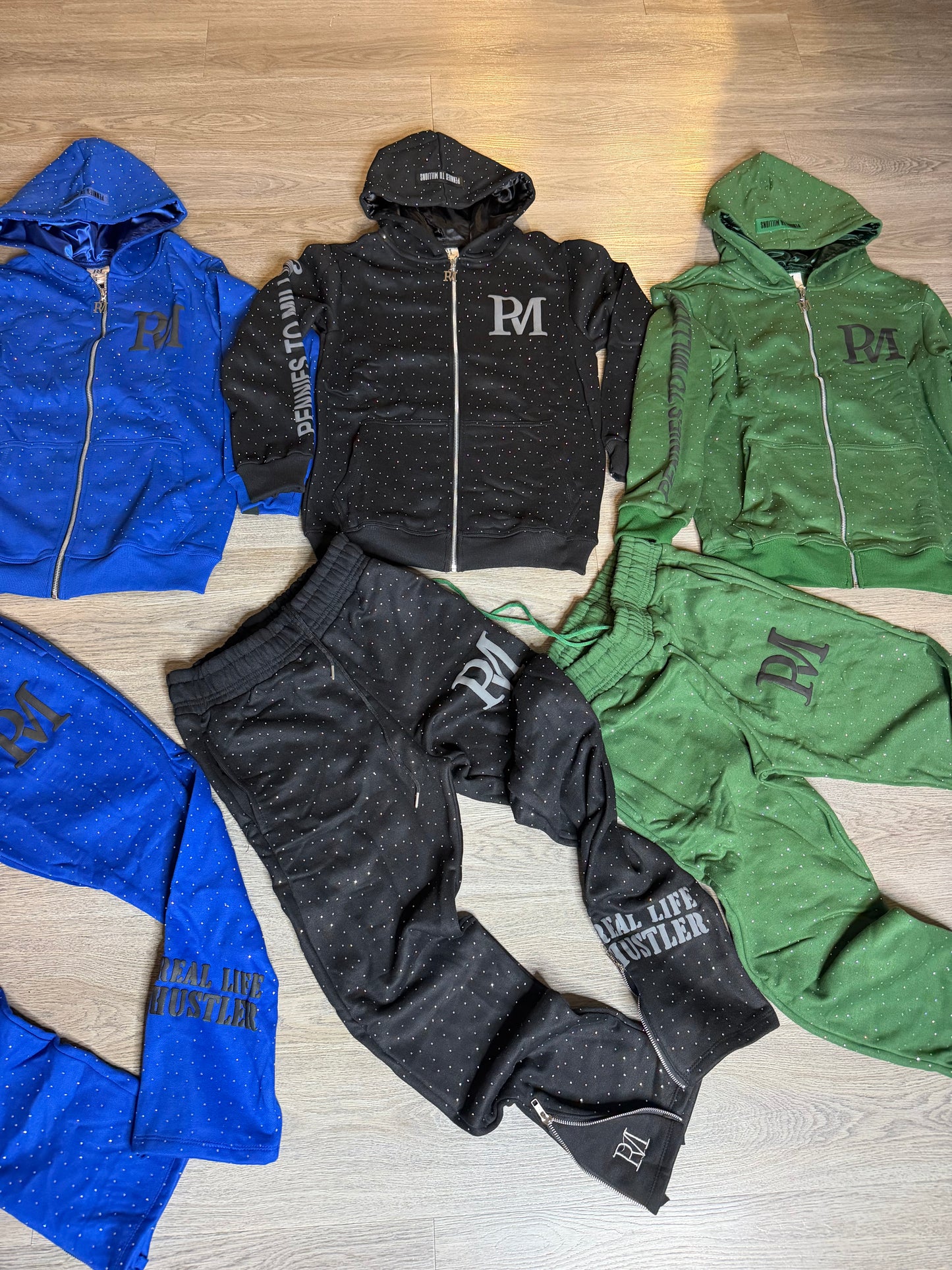 Real Life Hustler Rhinestone Set